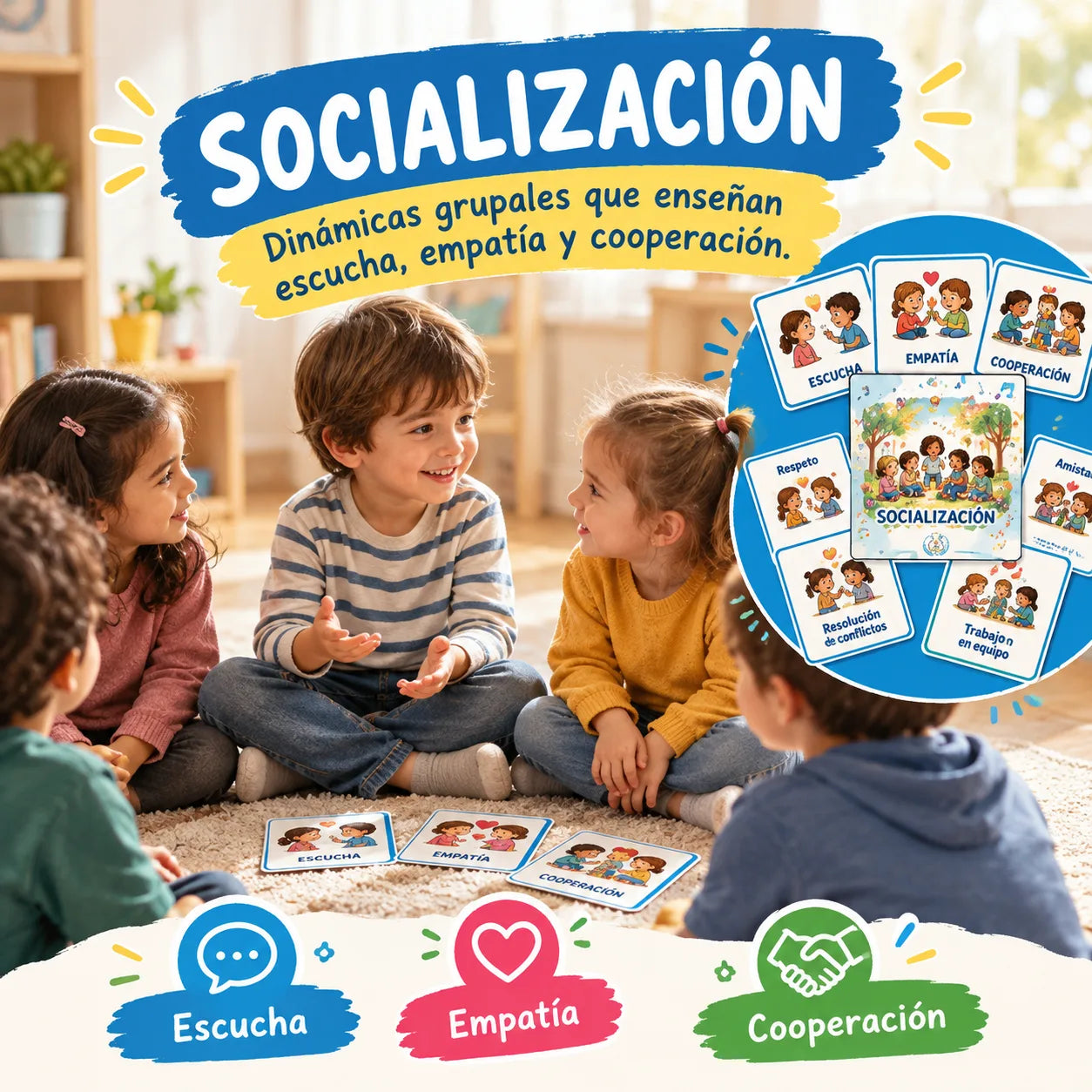 Niños haciendo música en grupo