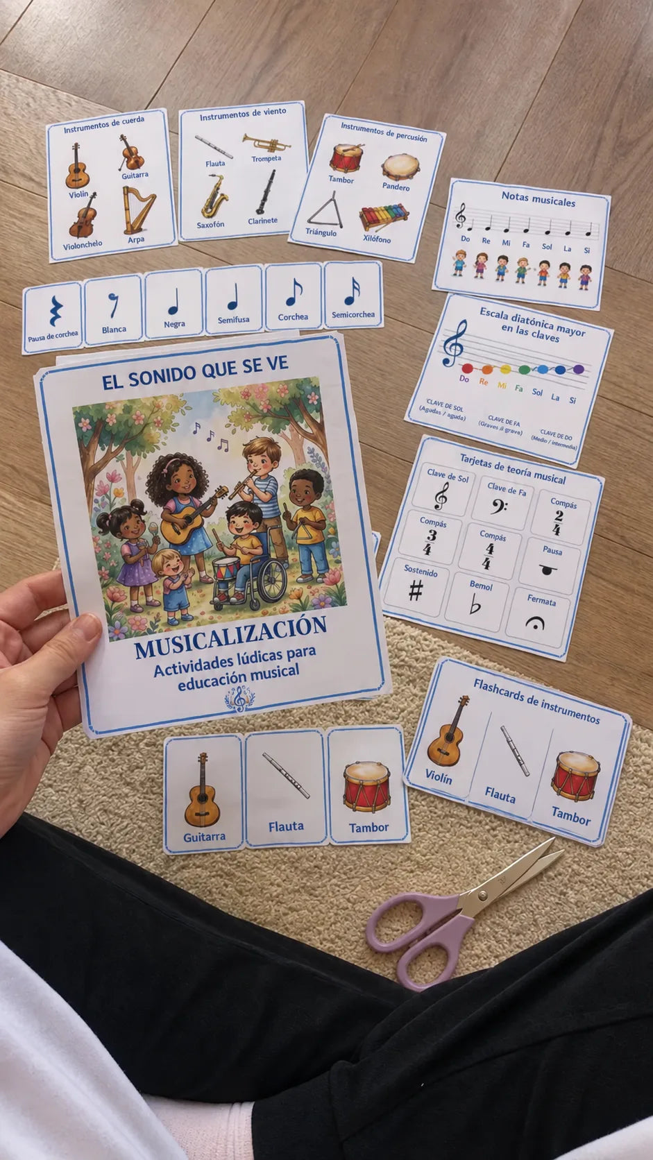 Material completo del kit, en PDF e impreso